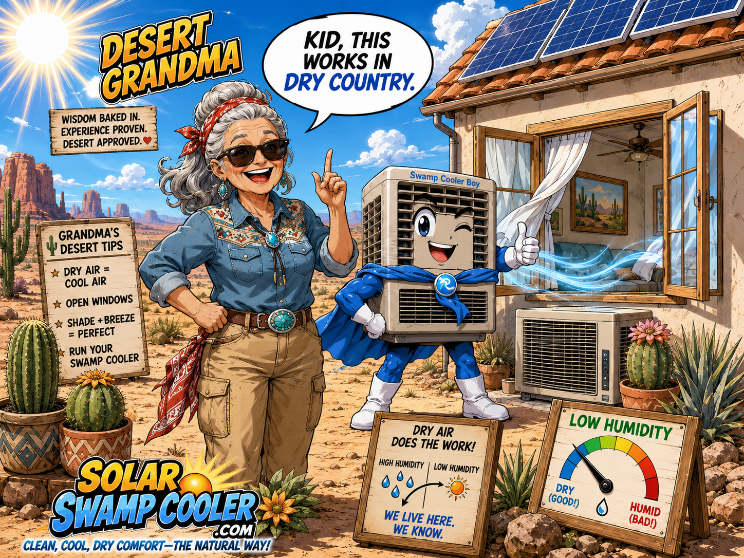 Desert Grandma explains dry country swamp cooler wisdom.